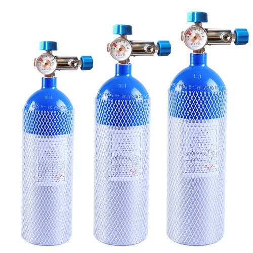 Кислородный цилиндр Медицинский портативный алюминиевый сплав вентилятор использует домашний малый кислород -поглощающий резервуар, сначала -Клапан снижения давления на открытом воздухе
