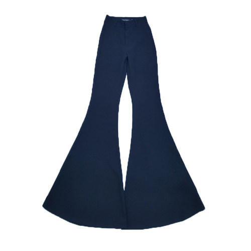 加绒【前拉链大喇叭】AOAOMISSSHOP  鳌鳌家 高腰黑色西装裤 长裤 - 图1