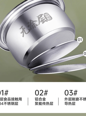 多功能304钢无涂层电饭煲