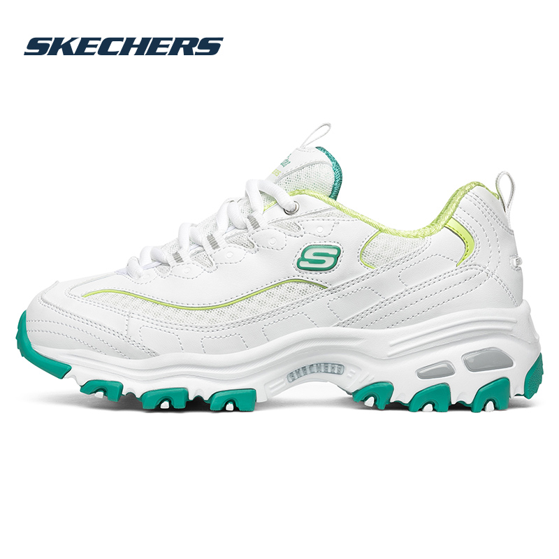 Skechers斯凯奇拼色小白熊老爹鞋女鞋运动透气舒适厚底增高熊猫鞋-图3