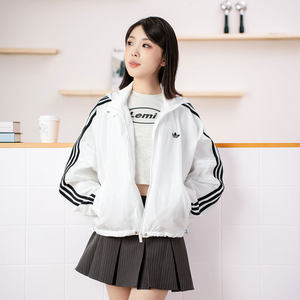 adidas三叶草女子运动套装宽松休闲外套长裤两件套阿迪达斯运动服