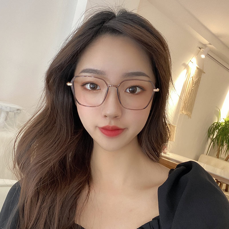 近视眼镜女有度数可配大脸显瘦美洋同款眼镜菱形素颜眼镜框网红款_虎窝淘