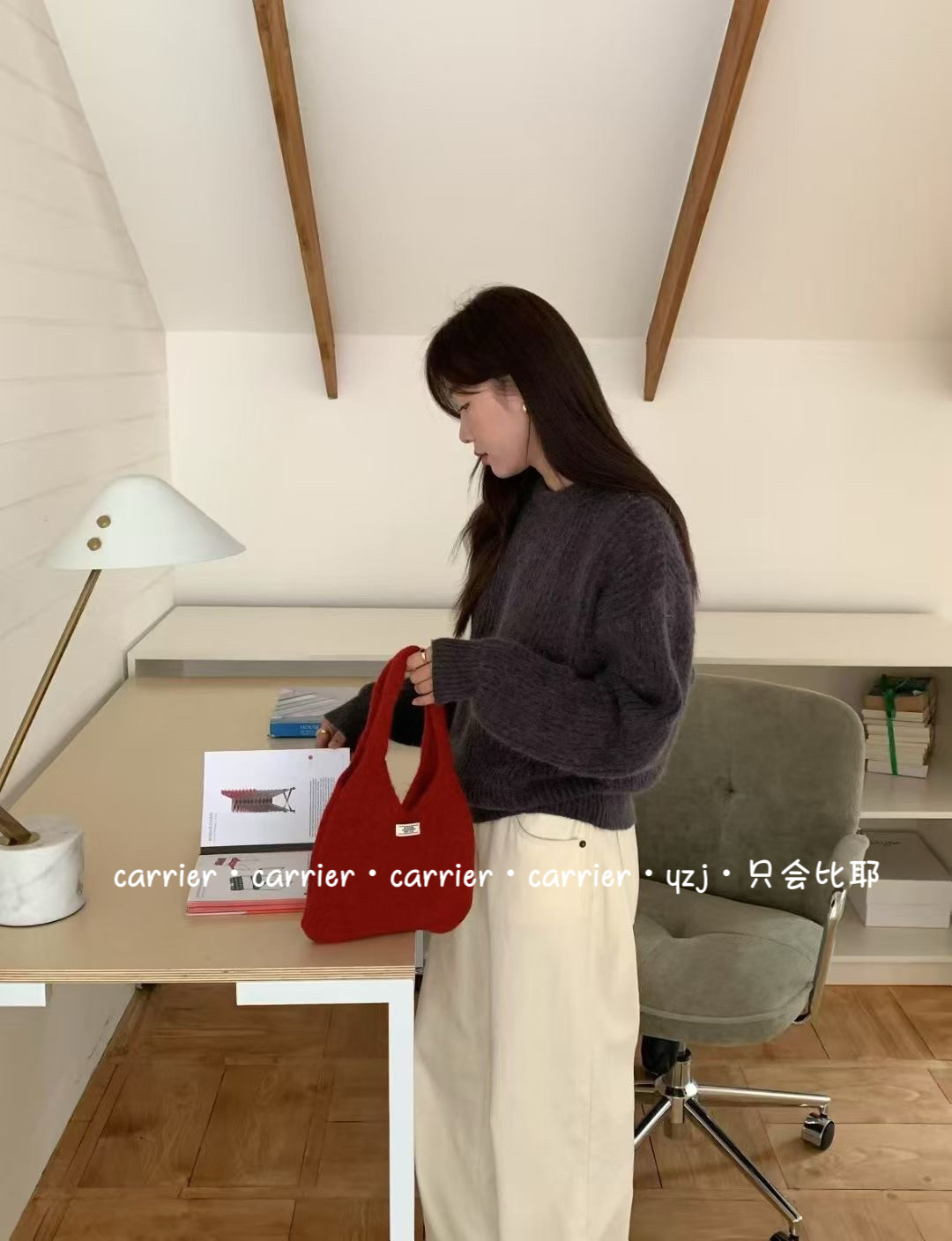 Carrier 韩系针织托特包纯手工手提包休闲百搭少女迷你针织包包女,淘宝优惠券,粉丝福利购,淘宝优惠卷