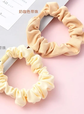 质感纯色小清新大肠圈发绳布头绳皮筋发圈舒肤韩版黑色咖啡色百搭