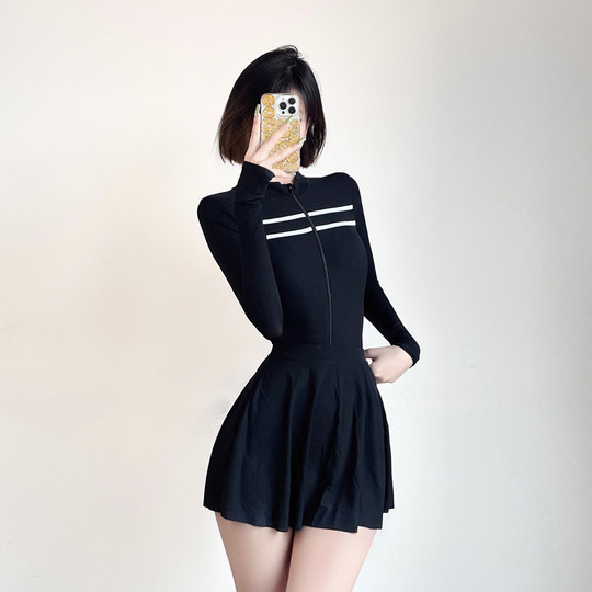 AYSTUDIO Sports Women One-piece Long Sleeve Swimsuit