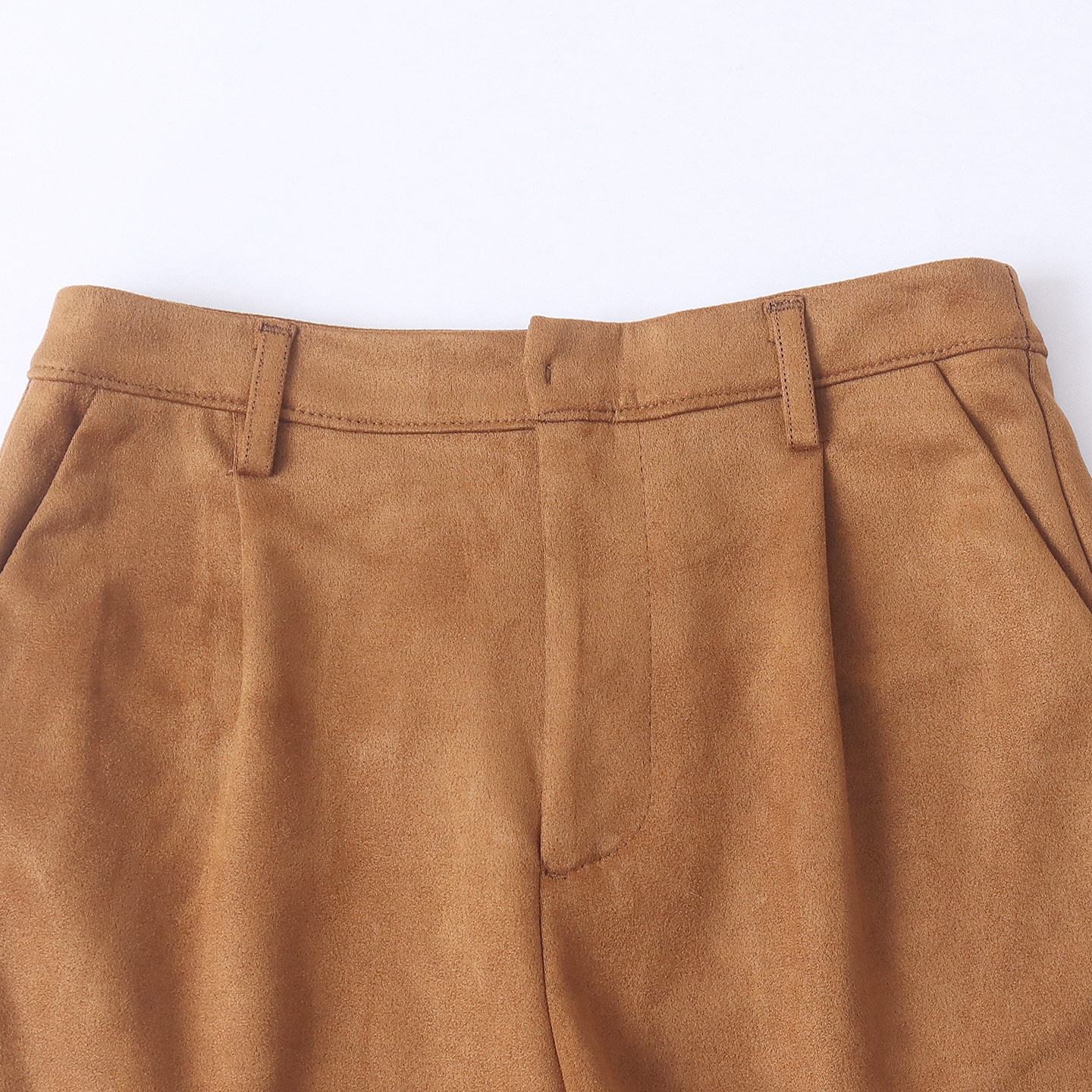 麂皮绒短裤 秋冬新款外贸女装时尚百搭高腰拉链搭扣阔腿短裤33185,淘宝优惠券,粉丝福利购,淘宝优惠卷