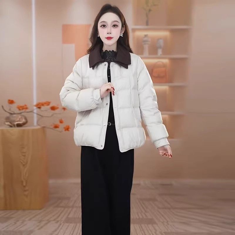 时尚短款棉服女冬季2025新款小个子洋气显瘦加厚保暖翻领棉衣外套,淘宝优惠券,粉丝福利购,淘宝优惠卷