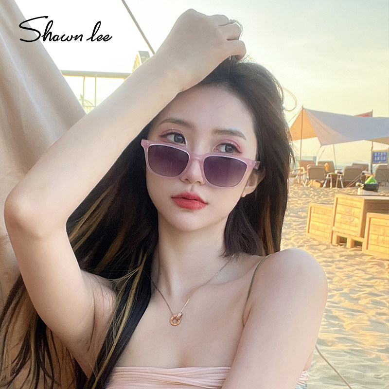 Shawnlee2026新款奶茶色墨镜女高级感小脸方形窄框太阳镜防紫外线