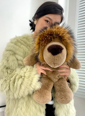 獭兔毛小狮子玩偶挂件毛绒进口
