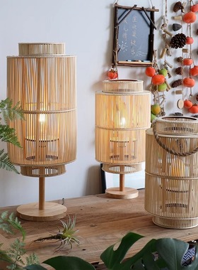 ins北欧手工编织风灯烛台摆件