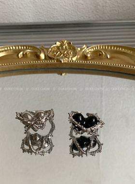 辣妹朋克个性爱心荆棘戒指食指戒