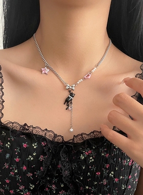 多巴胺小猫珍珠星星Y2k辣妹项链