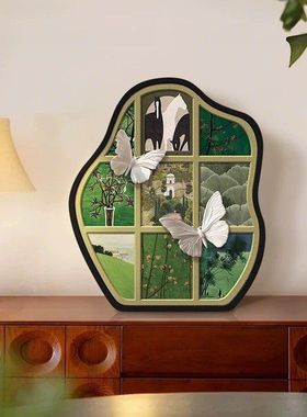 中古风客厅桌面蝴蝶摆件宋代美学茶台电视柜场景布置复古软装摆台