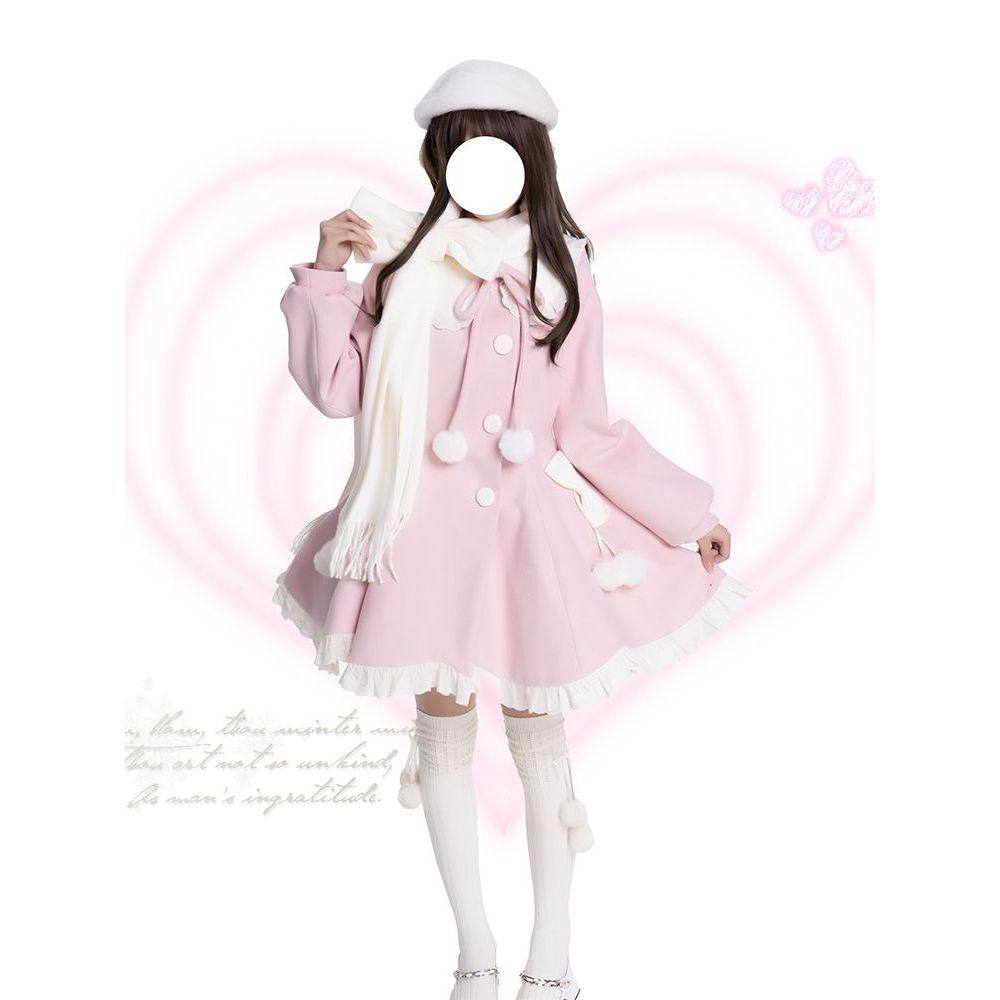 冬日恋歌秋冬千金感甜美少女小个子韩系围巾毛呢外套套装2025新款,淘宝优惠券,粉丝福利购,淘宝优惠卷