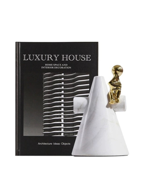 简约现代售楼处样板间客厅角几桌面花艺组合饰品大理石人物小摆件