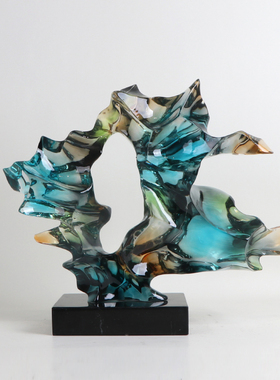 招财奇石抽象雕塑摆件装饰酒店大堂客厅创意大型落地售楼处艺术品