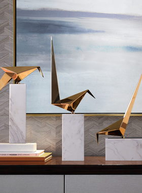 轻奢风金属大理石几何软装饰品