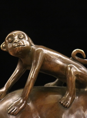 纯铜高官厚禄猪摆件一腚封侯客厅书房办公室装饰猪上封侯注定封侯