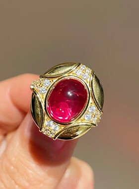 925银镀金高碳钻意式闪钻戒指