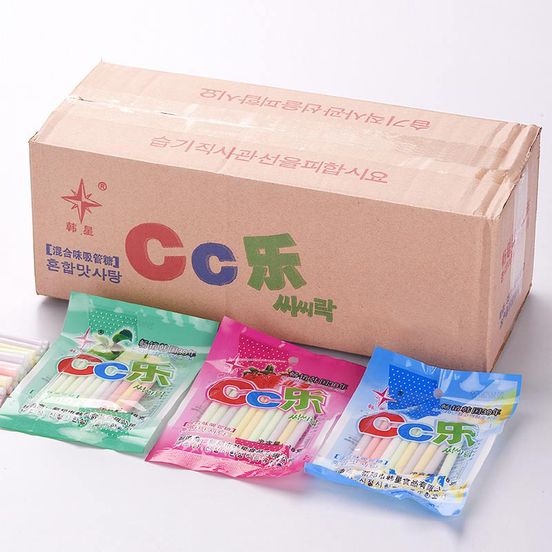 韩星cc乐吸管糖果cc棒混合味棒棒糖8090儿时怀旧零食校园休闲小吃