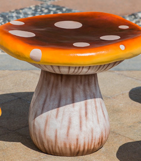 小区庭院花园幼儿园林景观雕塑装饰摆件户外玻璃钢蘑菇桌椅座椅