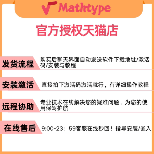MathType6.9/7.4/7.8数学公式编辑器Mac远程代安装/关联Word/WPS - 图0