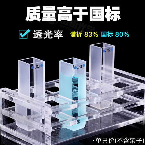 石英比色皿10mm 谱析20/30/40/50mm 免费开票一只1cm透紫外可见耐高温分光光度计配套751/752高透光比色管 - 图1
