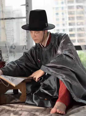 明制大帽明汉服道袍首服方顶笠帽