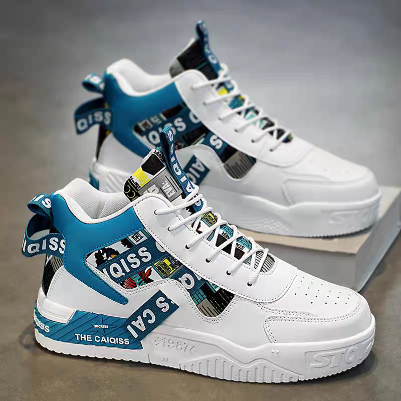 鞋子男2025年新款潮流百搭冬季高帮板鞋校园耐磨防滑运动休闲潮鞋 - 图2