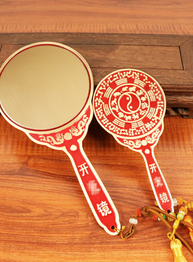 纯黄铜八卦镜结婚压箱底手