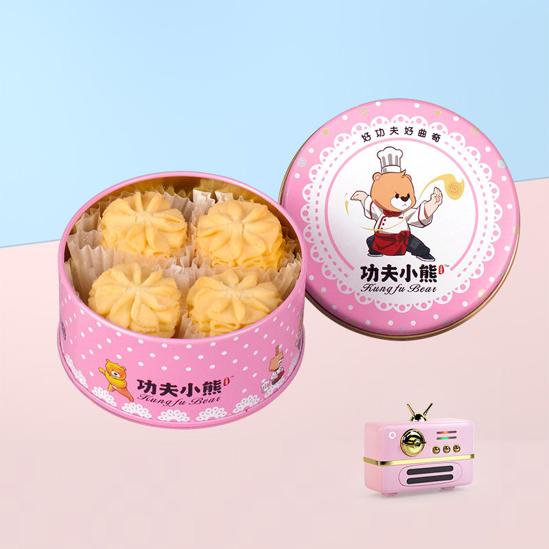 功夫小熊80g原味牛油粉色曲奇饼干 玉嘉华功夫小熊曲奇饼干