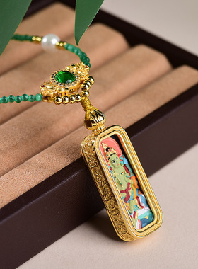 新款新中式简约猫眼石锁骨链珠链可配唐卡绿度母项链女百塔轻奢复