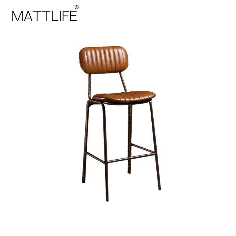 MATTLIFE北欧ins 现代简约酒吧椅铁艺椅家用吧台椅凳网红高脚椅凳 - 图3