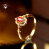MYPAPA high-end colorful treasure K gold series graduation grade pigeon blood red ruby ring 18K gold with diamonds for women
