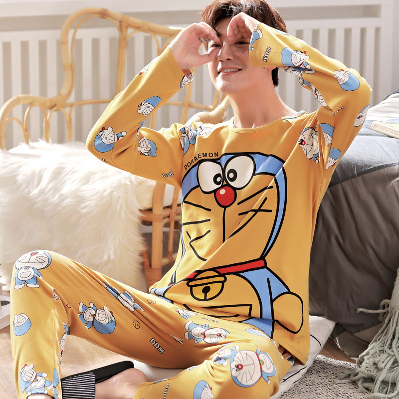 春秋季男士长袖棉卡通青少年睡衣 时务睡衣/家居服套装