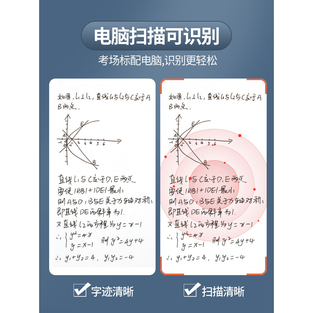 CS尖刷题笔0.5mm中性笔5支装速干黑色学生考试专用笔ST尖速干刷题笔按动笔晴耕雨读
