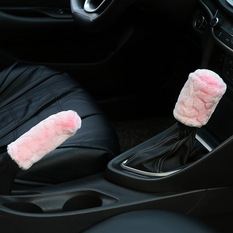 毛绒汽车档把套档杆套车挡套手动自动挡通用型手刹套档位套装冬季 - 图3