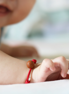 宝宝防惊吓红绳手链真丝桑蚕丝