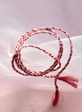 平安桃花绳|真丝粉色女多层缠绕