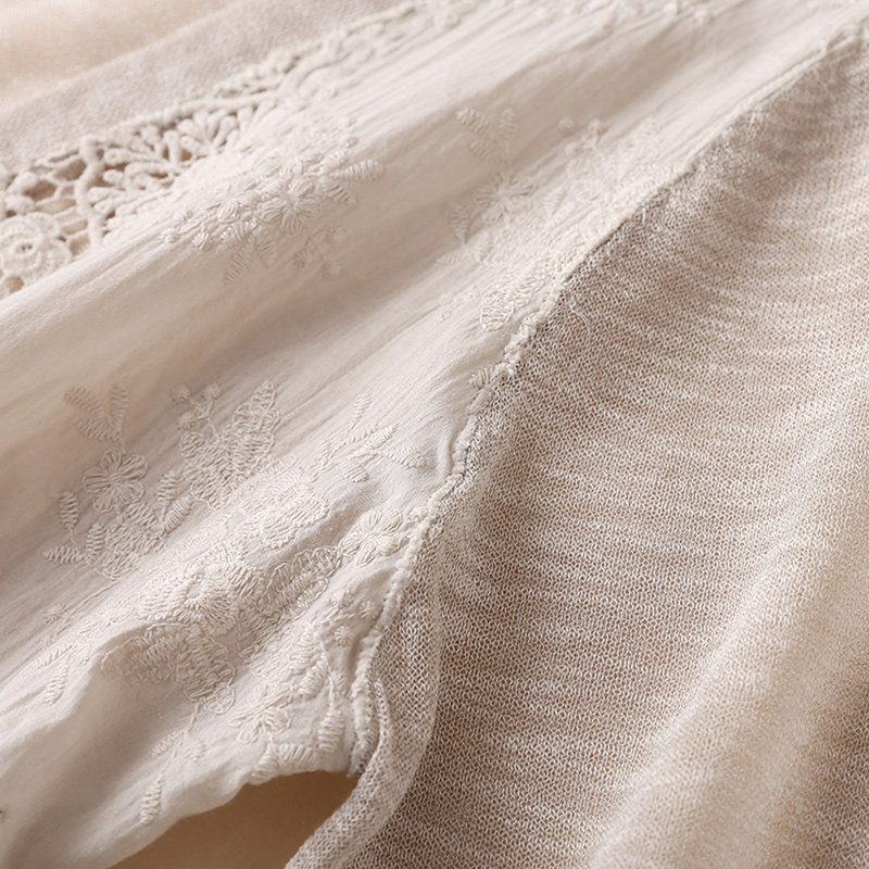 2020新款蕾丝针织亚麻女春防晒衣 莱琪雅毛针织衫