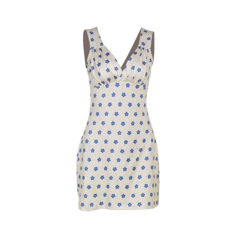 Spicy Girl Print V-neck Holiday Dress 辣妹印花V领度假连衣裙 - 图3