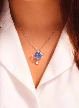 S925纯银小行星锁骨链女款