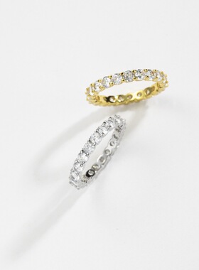 S925纯银满天星微镶满钻女戒