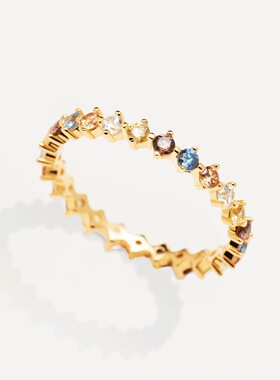 S925纯银小众百搭锆石戒指女士