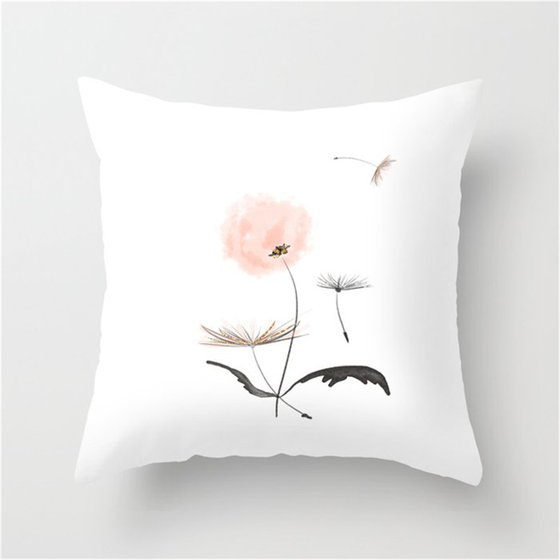 Ins pink girl bright geometric Nordic pillow case cushion simple modern model room living room sofa cushion