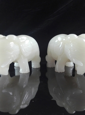 天然玉石大象摆件招财中式现代简约客厅玄关办公室家居装饰品礼品