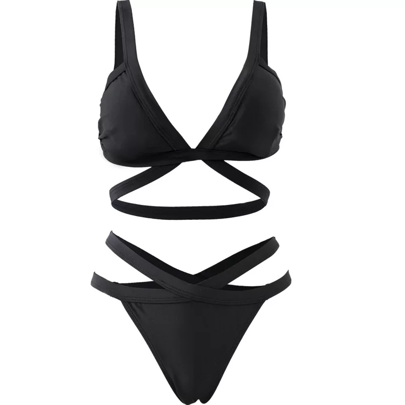 Black sexy split swimwear, high-end