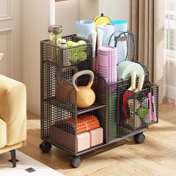 Fitness equipment exercise tool storage rack yoga mat basket