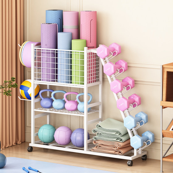 Fitness equipment yoga mat storage basket basketball dumbbell rack