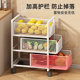 Kitchen storage rack with wheeled trolley household multi-functional storage rack multi-layer pull-out fruit and vegetable basket storage rack